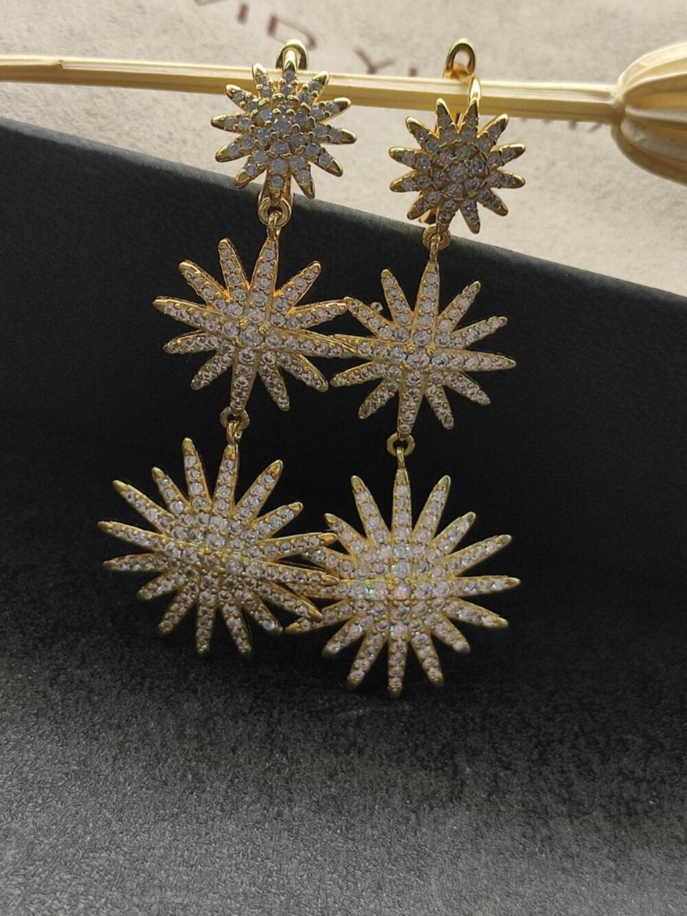 David Yurman Gold Sunflower Triple Earrings - Picture 9 of 9